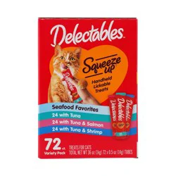 Delectables Cat Treat Squeeze Up Seafood Variety Pack, 72 Ct.