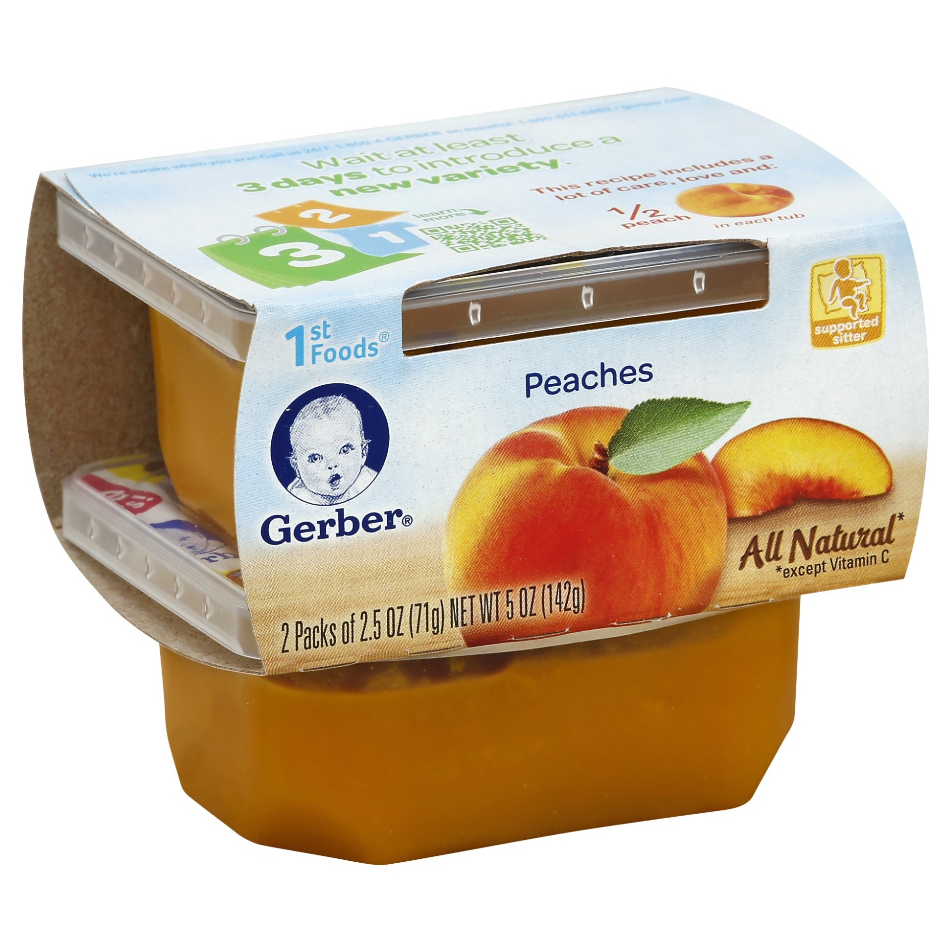 Gerber 1st Foods Peaches Baby Food 2 ct; 2.5 oz Shipt