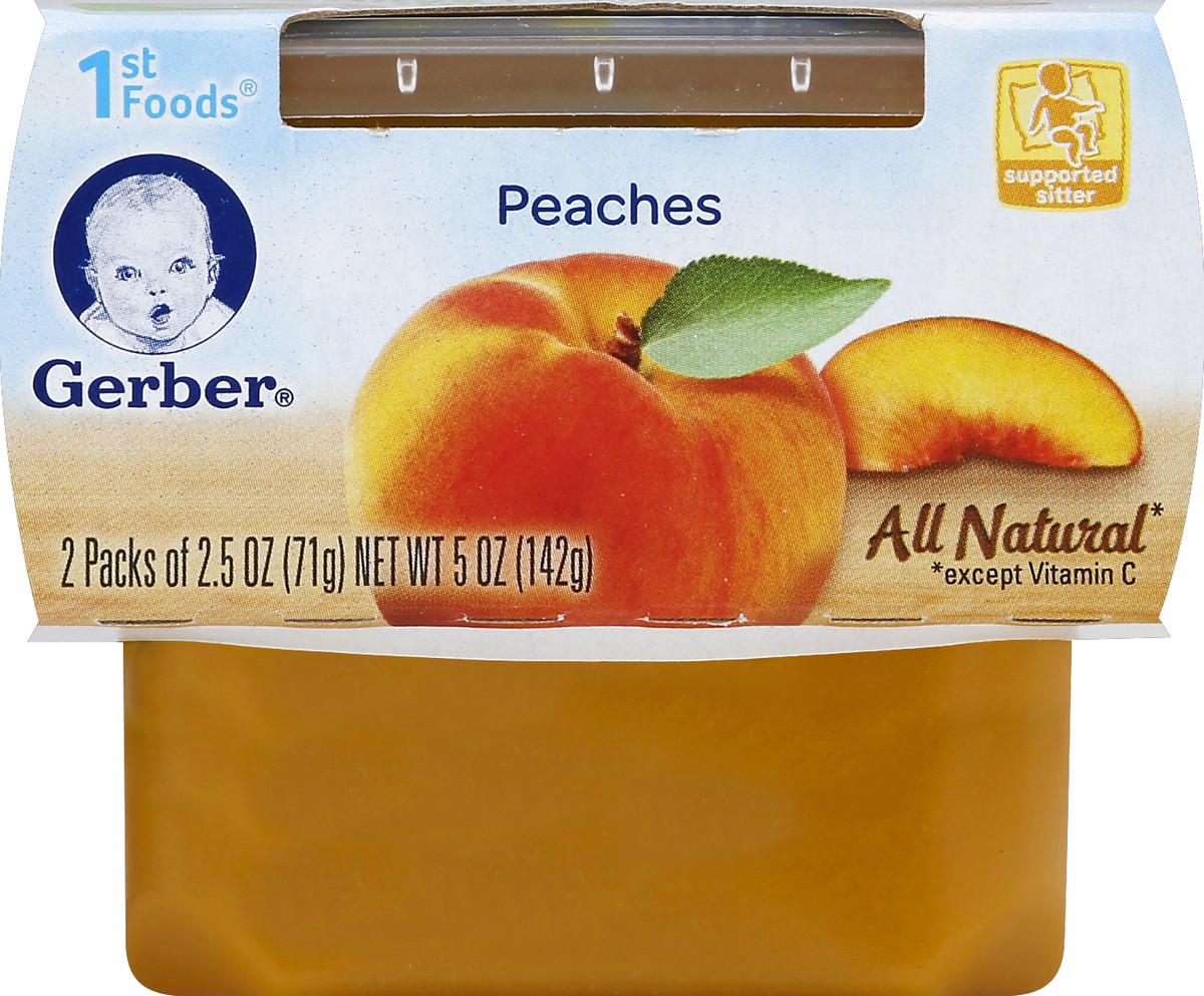 slide 1 of 5, Gerber Peaches 2 ea, 2 ct