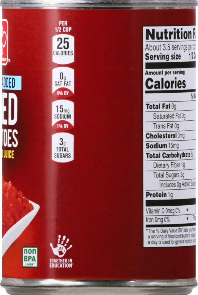 slide 4 of 5, Harris Teeter™ No Salt Added Diced Tomatoes, 14.5 oz