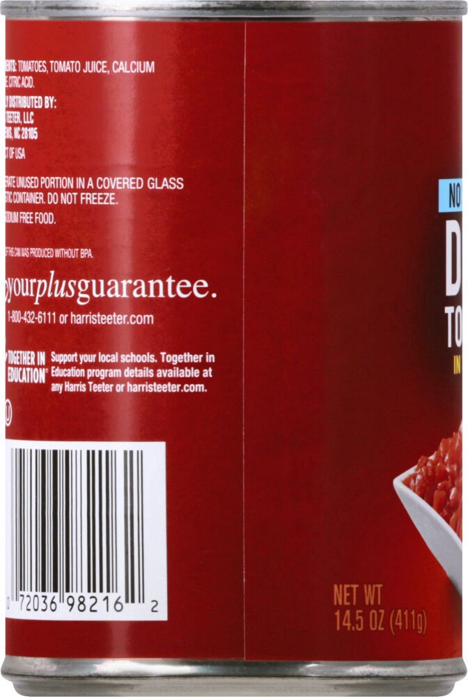 slide 3 of 5, Harris Teeter™ No Salt Added Diced Tomatoes, 14.5 oz