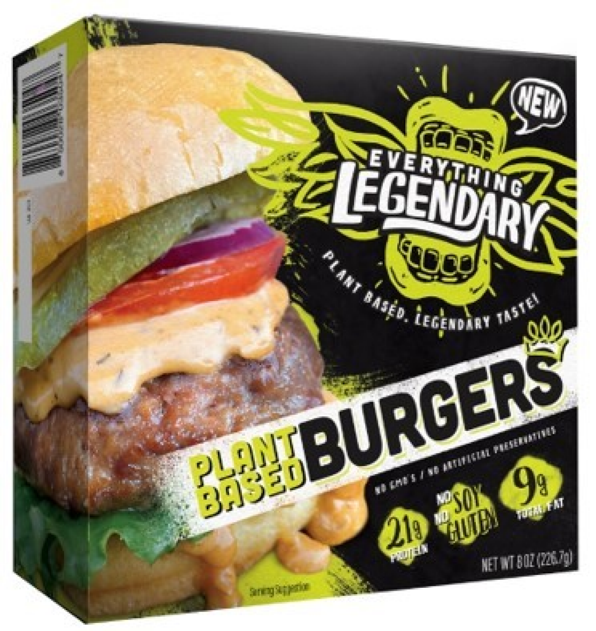 slide 1 of 4, Everything Legendary Burger Original Plant Based, 8 oz