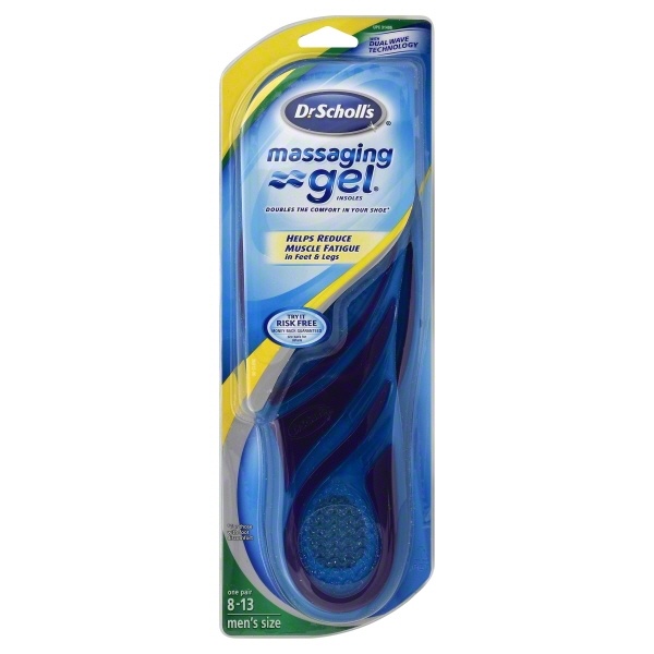 slide 1 of 1, Dr. Scholl's Men's Massaging Gel Insoles Sizes 8-13, 1 pair