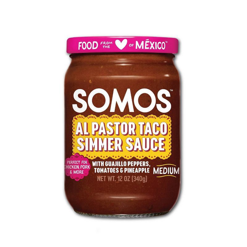 slide 1 of 6, SOMOS FOODS Somos Al Pastor Taco Simmer Sauce - 12oz, 12 oz