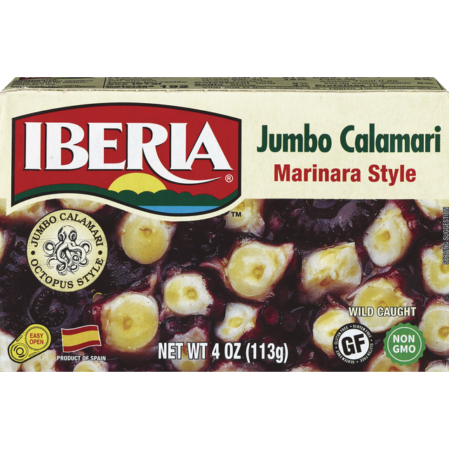 slide 1 of 1, Iberia Jumbo Calamari Marinara Style, 4 oz