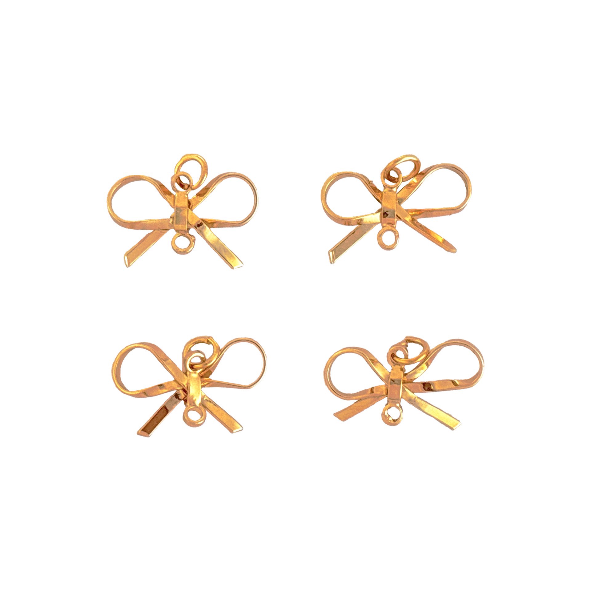 slide 3 of 3, Blue Moon Studio Gold-Colored Bow Charms, 4ct., 4 ct