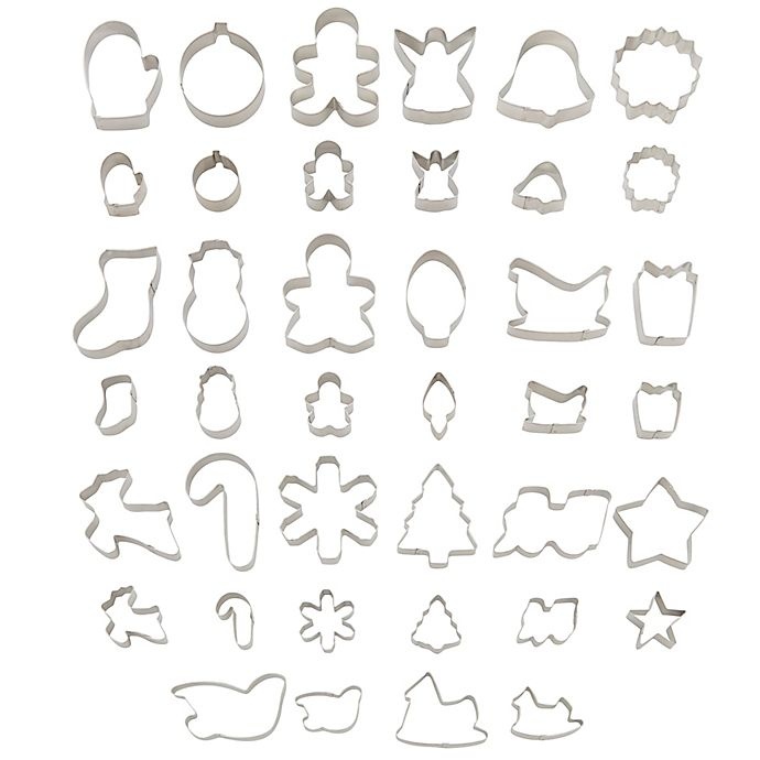 slide 1 of 1, Wilton Holiday Cookie Cutter Set - Silver, 40 ct