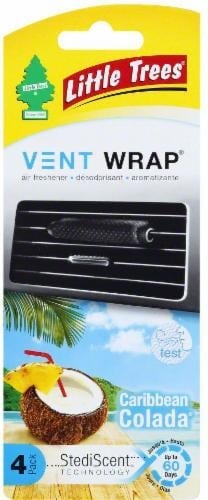 slide 1 of 1, Little Trees Vent Wrap Caribbean Colada Air Fresheners, 4 ct