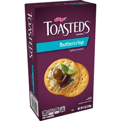 Toasteds Crackers, Party Snacks, Lunch Snacks, Classic Buttercrisp, 8oz Box, 1 Box