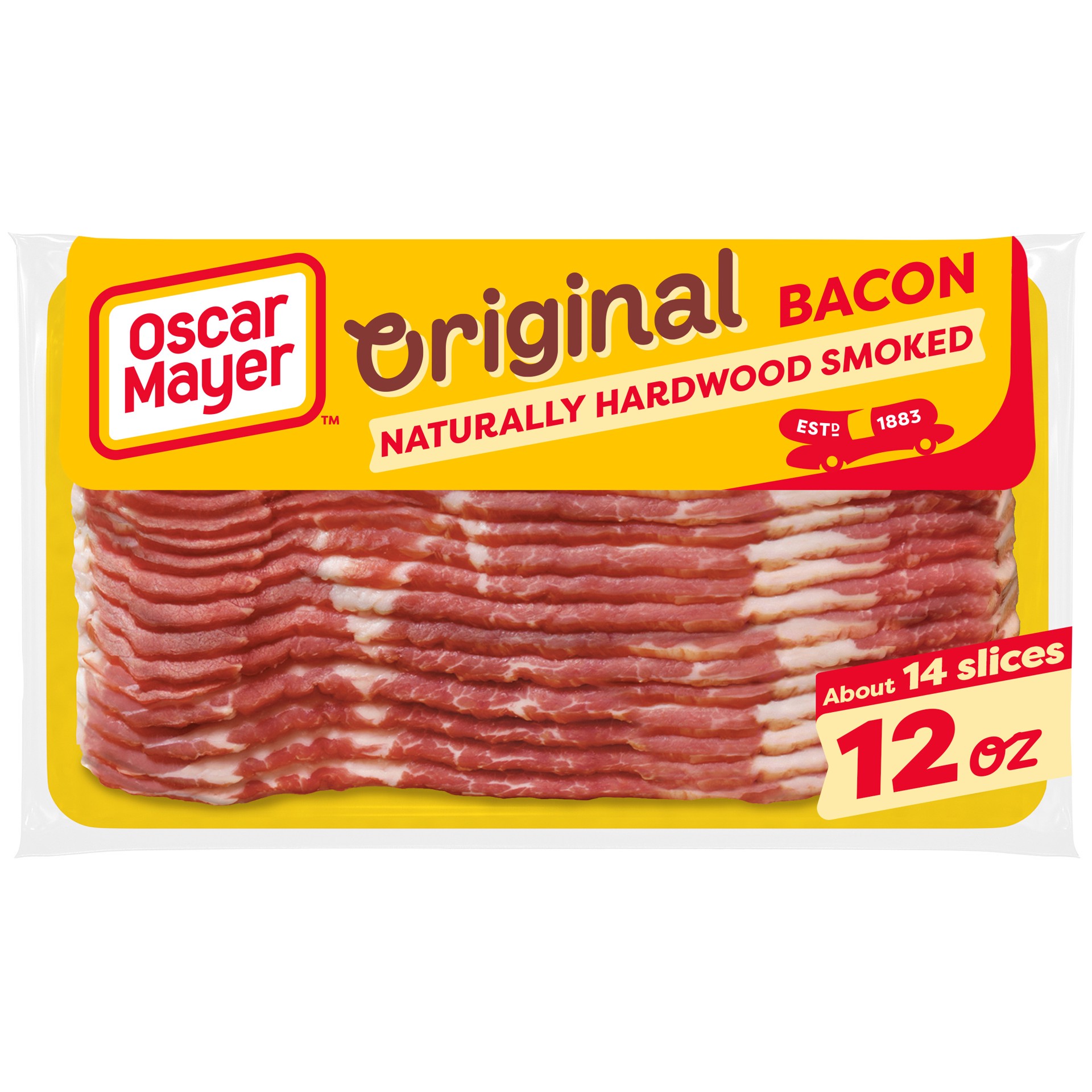 slide 1 of 5, Oscar Mayer Original Naturally Hardwood Smoked Bacon, 12 oz Pack, 12 oz