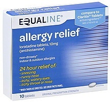 slide 1 of 1, Equaline Non-Drowsy Allergy Relief Tablets, 10 ct