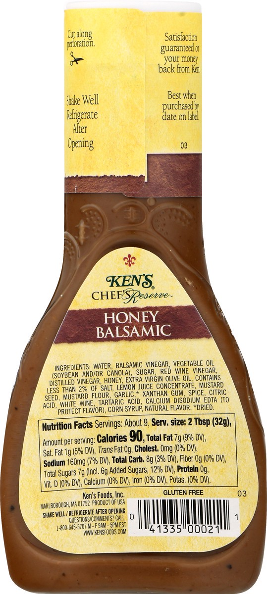 slide 10 of 11, Ken's Steak House Chef's Reserve Honey Balsamic Dressing 9 fl oz, 9 fl oz