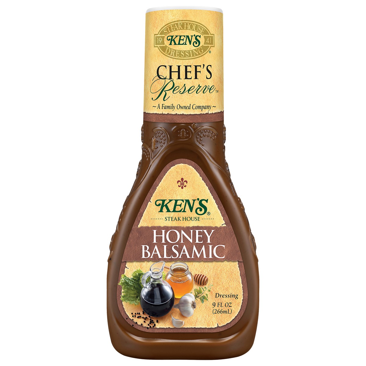 slide 1 of 11, Ken's Steak House Chef's Reserve Honey Balsamic Dressing 9 fl oz, 9 fl oz