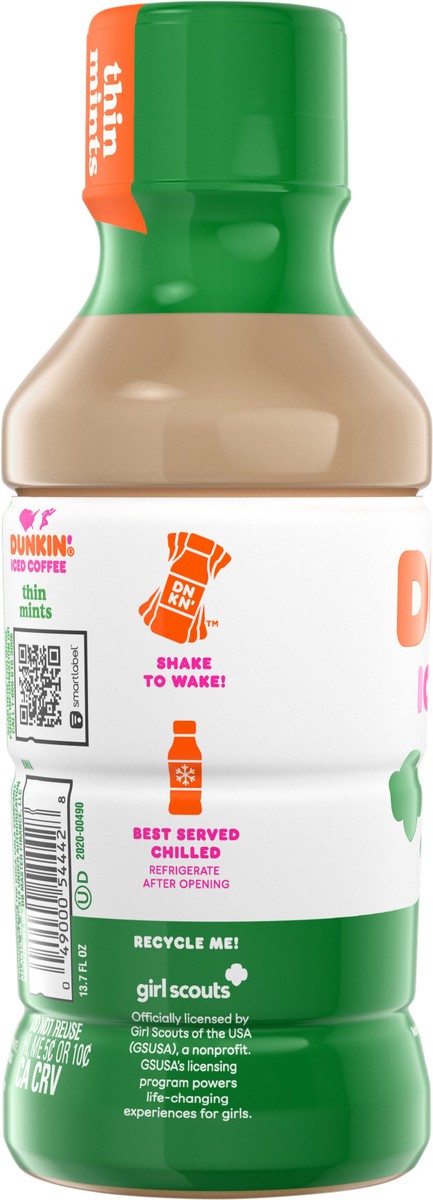 slide 5 of 7, Dunkin' Thin Mint Iced Coffee Bottle, 13.7 fl oz, 13.7 oz