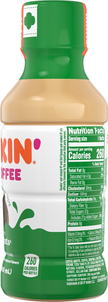 slide 6 of 7, Dunkin' Thin Mint Iced Coffee Bottle, 13.7 fl oz, 13.7 oz