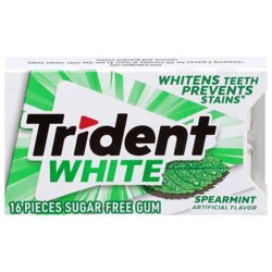Trident White Sugar Free Spearmint Gum 16 Pieces