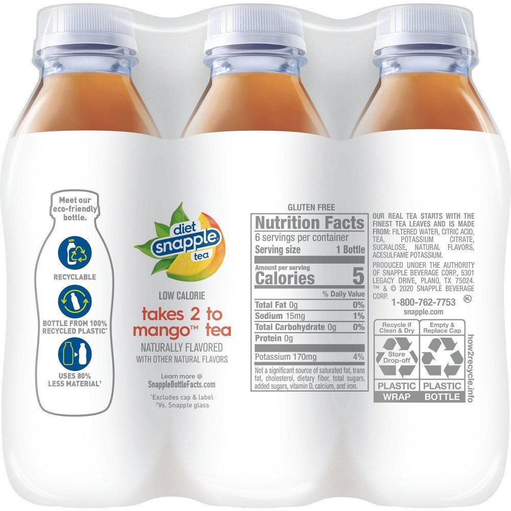 slide 8 of 8, Snapple Diet Mango Tea - 6 ct; 16 fl oz, 6 ct; 16 fl oz