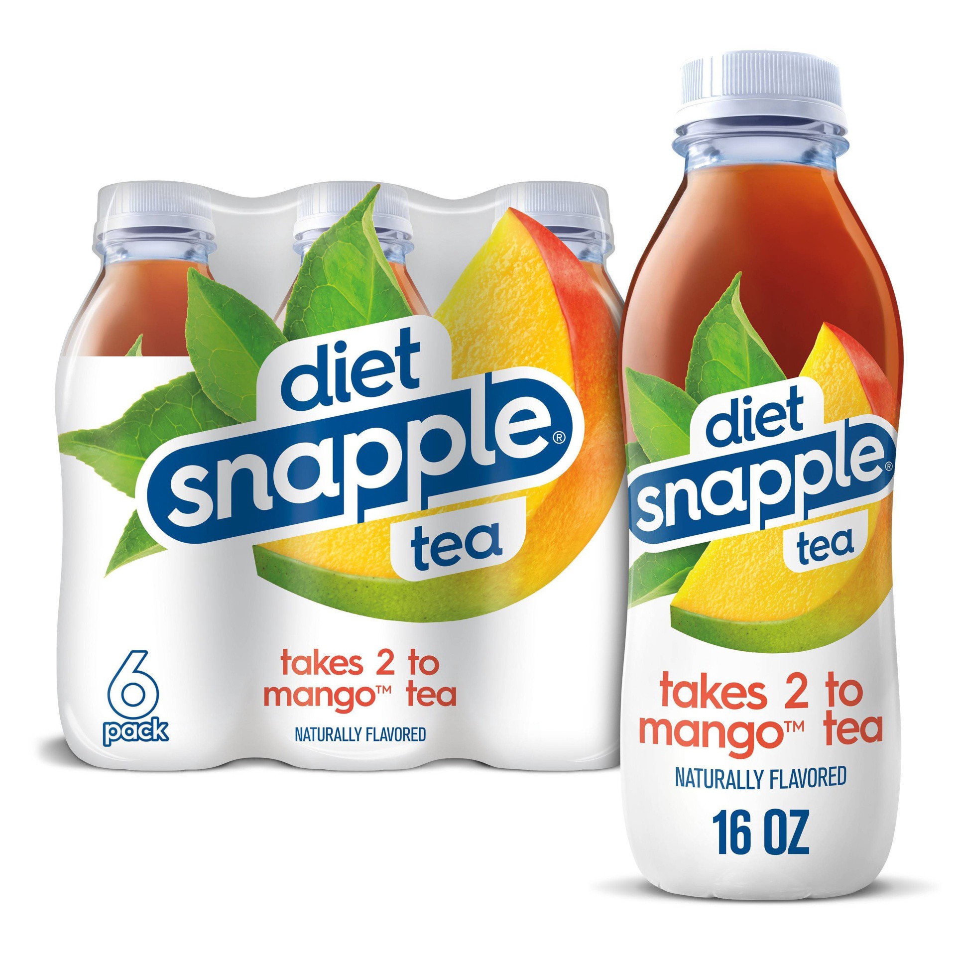 slide 1 of 8, Snapple Diet Mango Tea - 6 ct; 16 fl oz, 6 ct; 16 fl oz