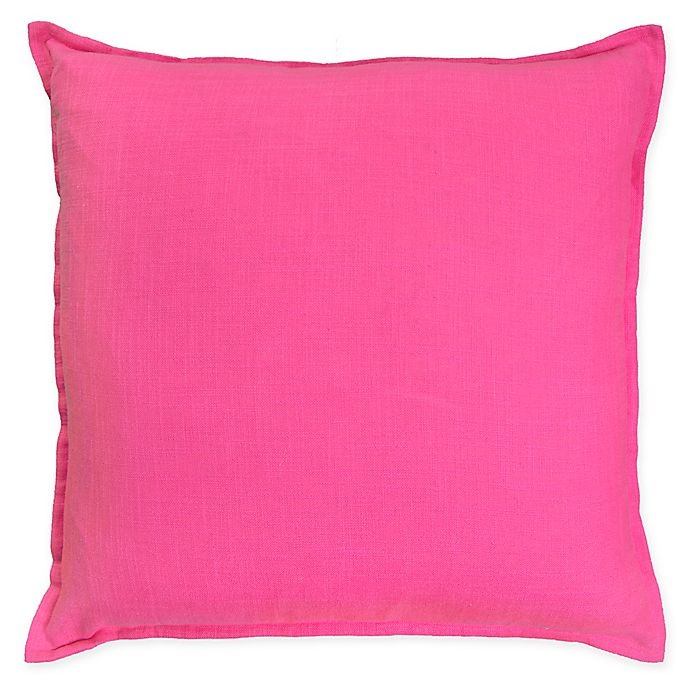 slide 1 of 3, Rizzy Home Flanged Square Indoor/Outdoor Throw Pillow - Hot Pink, 1 ct