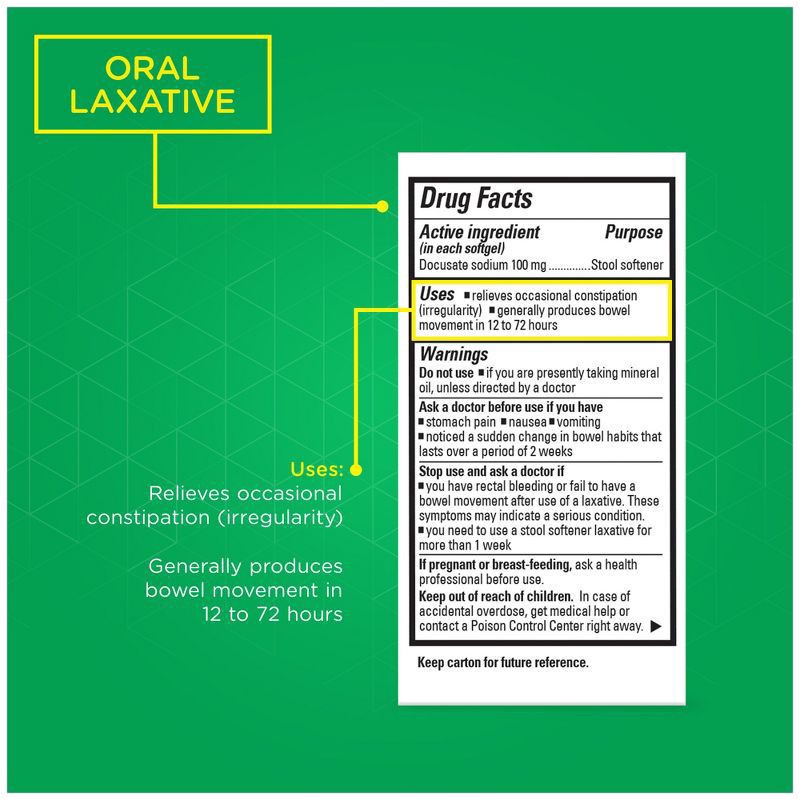 slide 3 of 7, Fleet Stool Softener Oral Laxative 25 Softgels, 25 ct