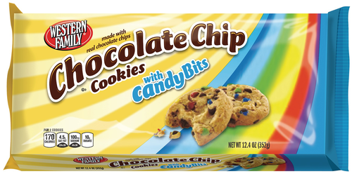 slide 1 of 1, Western Family Chocolate Chip Candy Bites, 12.4 oz