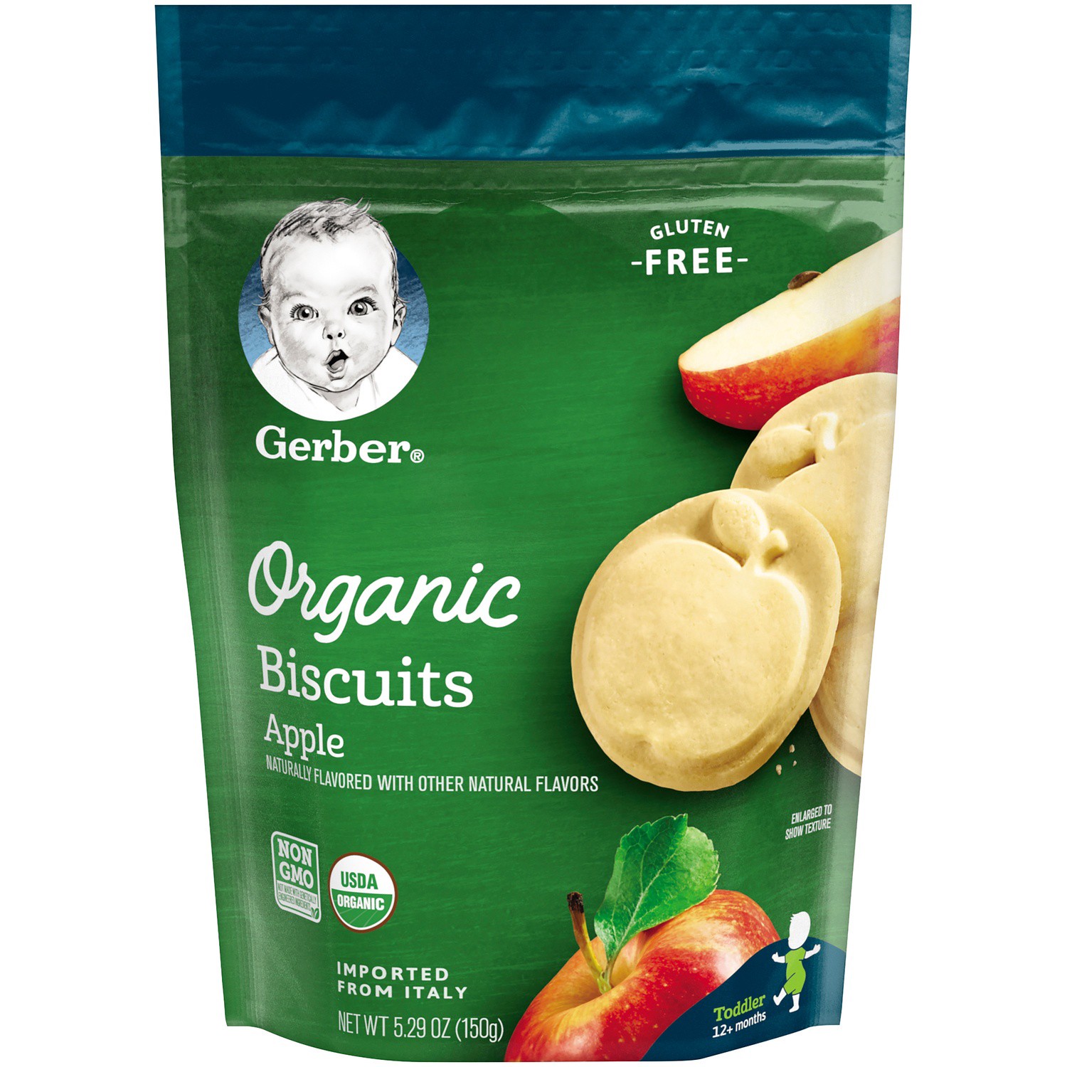 slide 7 of 9, Gerber 2nd Foods Organic Gluten Free Biscuits Graduatess, Apple, 5.29 oz Bag, 5.29 oz