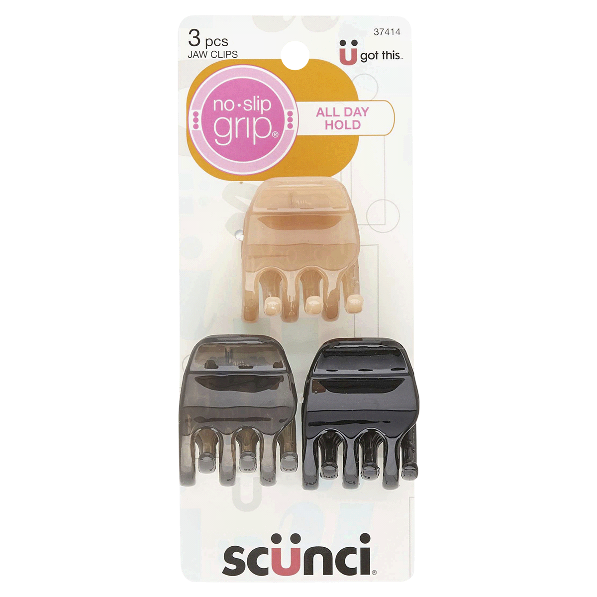 slide 1 of 1, scünci Jaw Clips, 3 ct