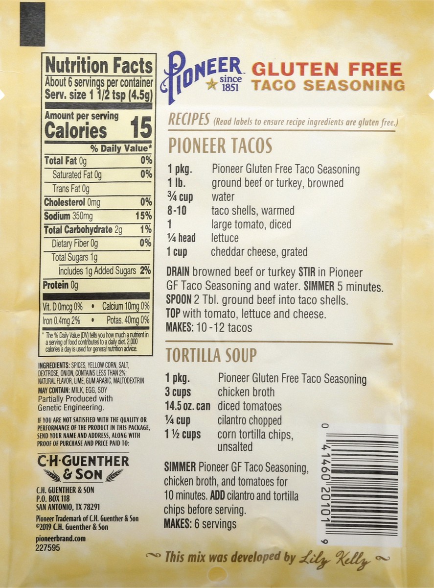 slide 10 of 13, Pioneer Gluten Free Taco Seasoning 1 oz, 1.61 oz