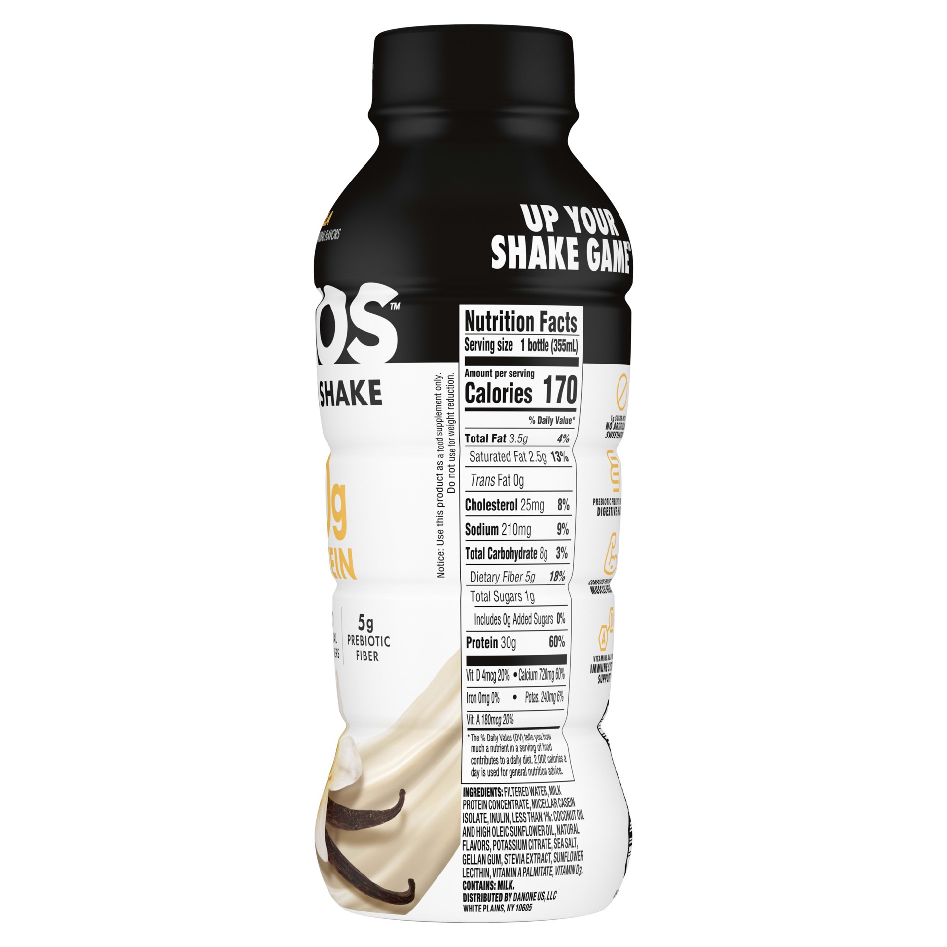 slide 3 of 5, Oikos Protein Shake, Vanilla, 30g Protein, Shelf Stable, 12 Fl Oz Bottle, 12 fl oz