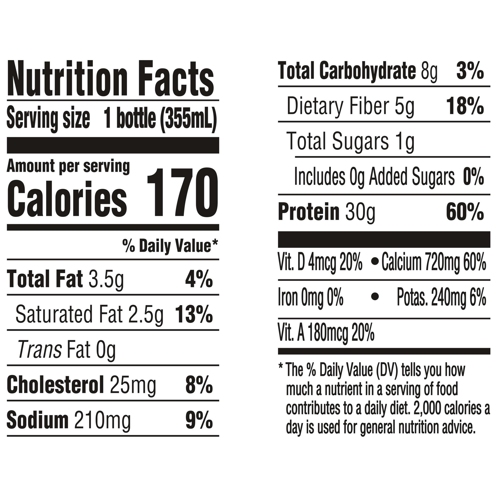 slide 4 of 5, Oikos Protein Shake, Vanilla, 30g Protein, Shelf Stable, 12 Fl Oz Bottle, 12 fl oz