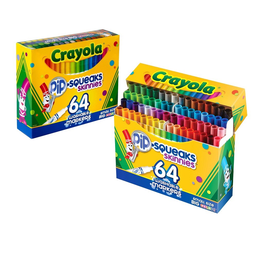 slide 2 of 7, Crayola Pip-Squeaks Skinnies Markers Washable, 64 ct