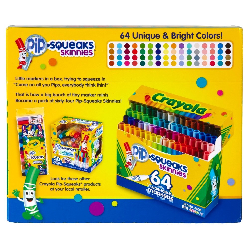 slide 6 of 7, Crayola Pip-Squeaks Skinnies Markers Washable, 64 ct