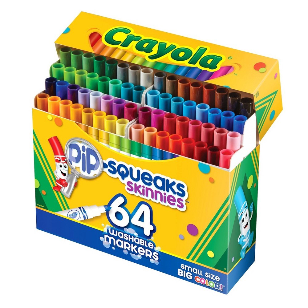 slide 7 of 7, Crayola Pip-Squeaks Skinnies Markers Washable, 64 ct