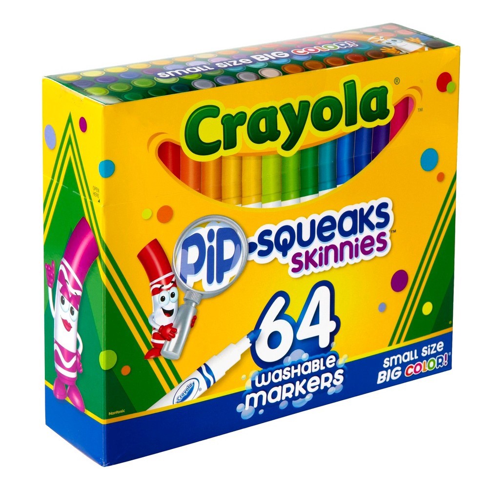 slide 3 of 7, Crayola Pip-Squeaks Skinnies Markers Washable, 64 ct