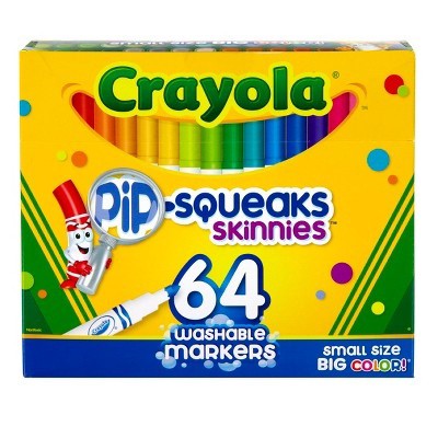 slide 1 of 7, Crayola Pip-Squeaks Skinnies Markers Washable, 64 ct