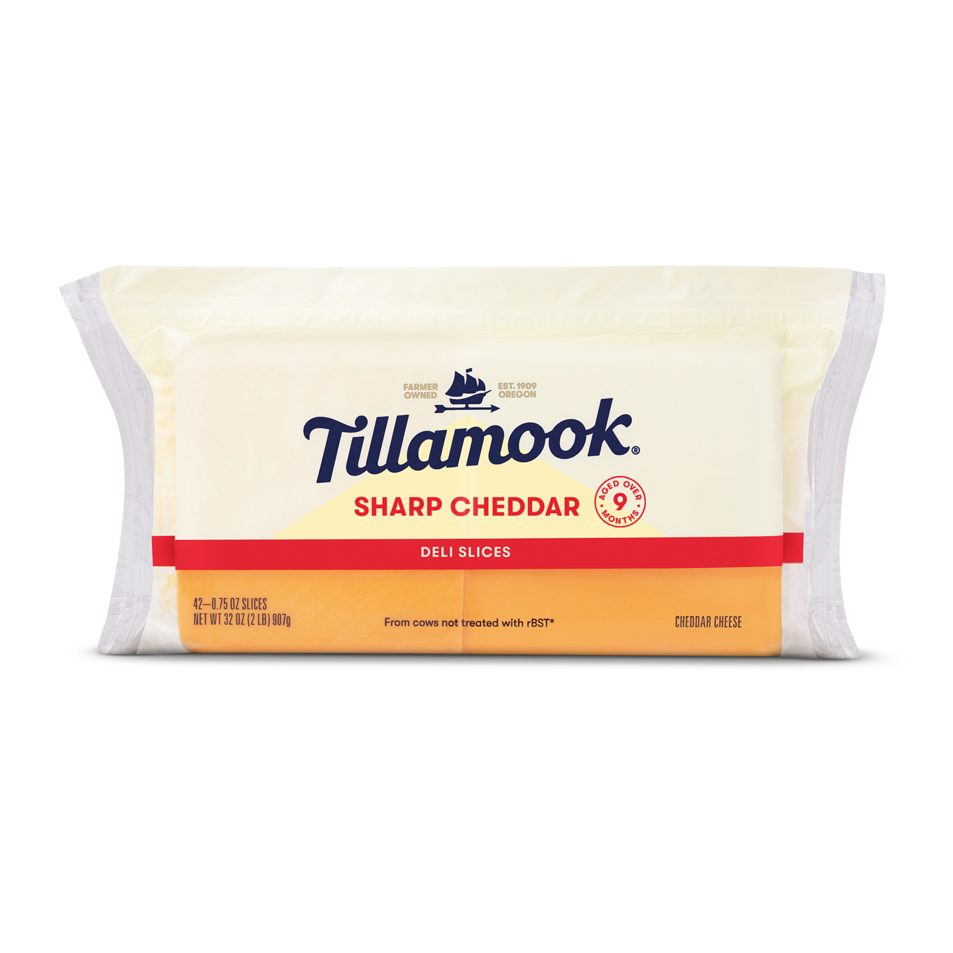 slide 1 of 3, Tillamook Farmstyle Thick Cut Sharp Cheddar Cheese Slices, 907 g
