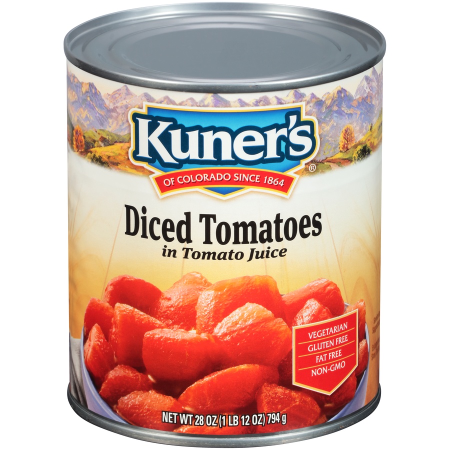 slide 1 of 6, Kuner's Diced Tomatoes, 28 oz