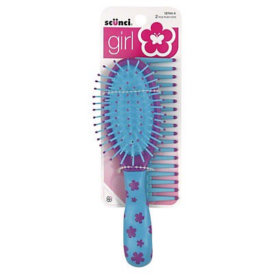 slide 1 of 2, scünci Corporation Scunci Girl Brush Comb Set, 2 ct