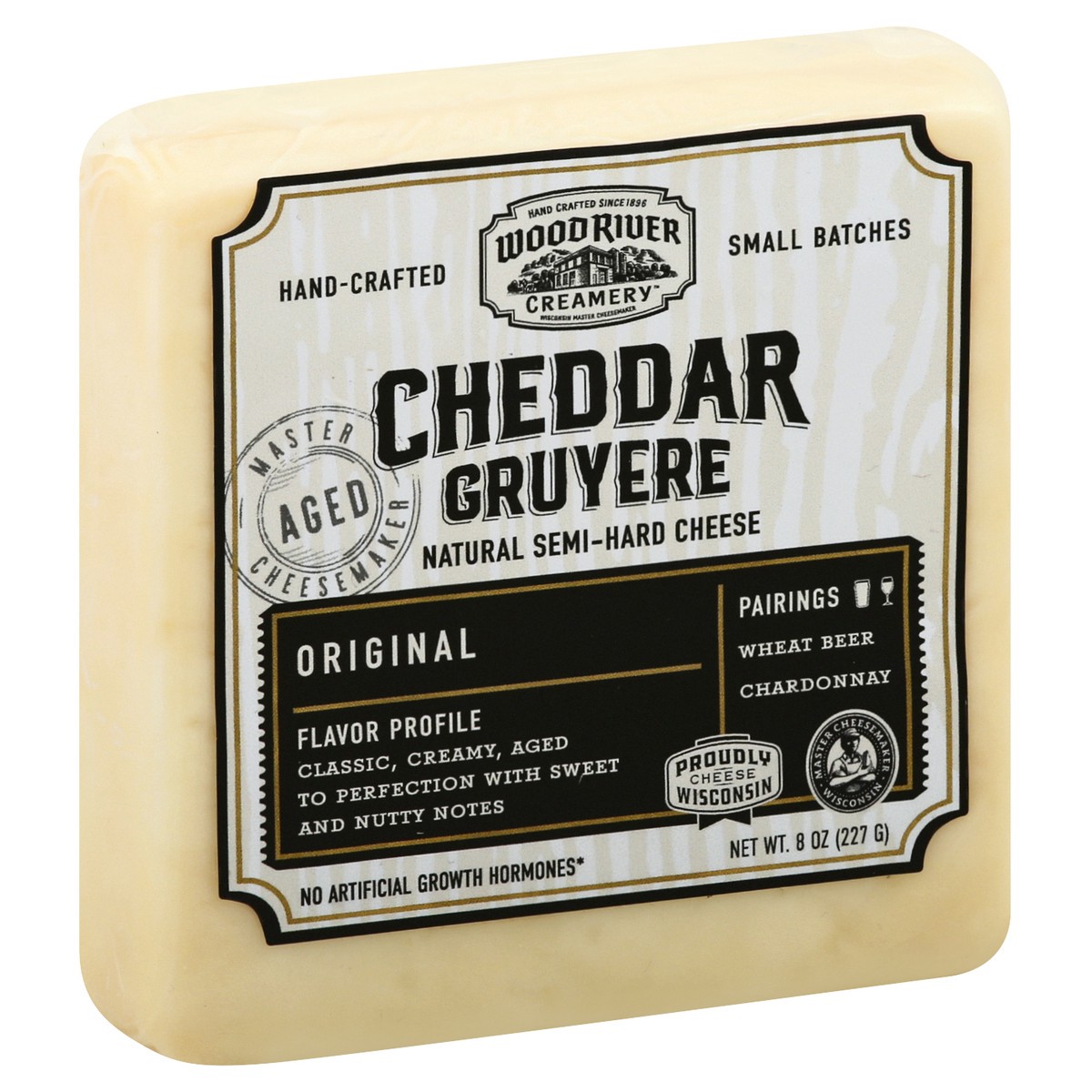 slide 4 of 13, Wood River Creamery Original Cheddar Gruyere Cheese 8 oz, 8 oz