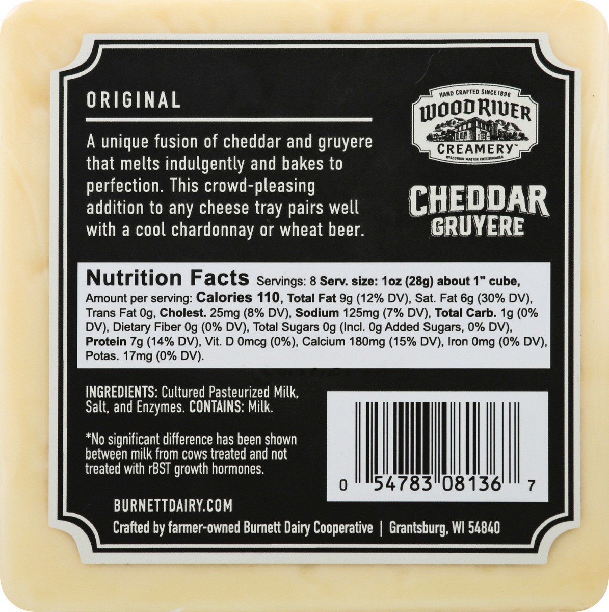 slide 12 of 13, Wood River Creamery Original Cheddar Gruyere Cheese 8 oz, 8 oz