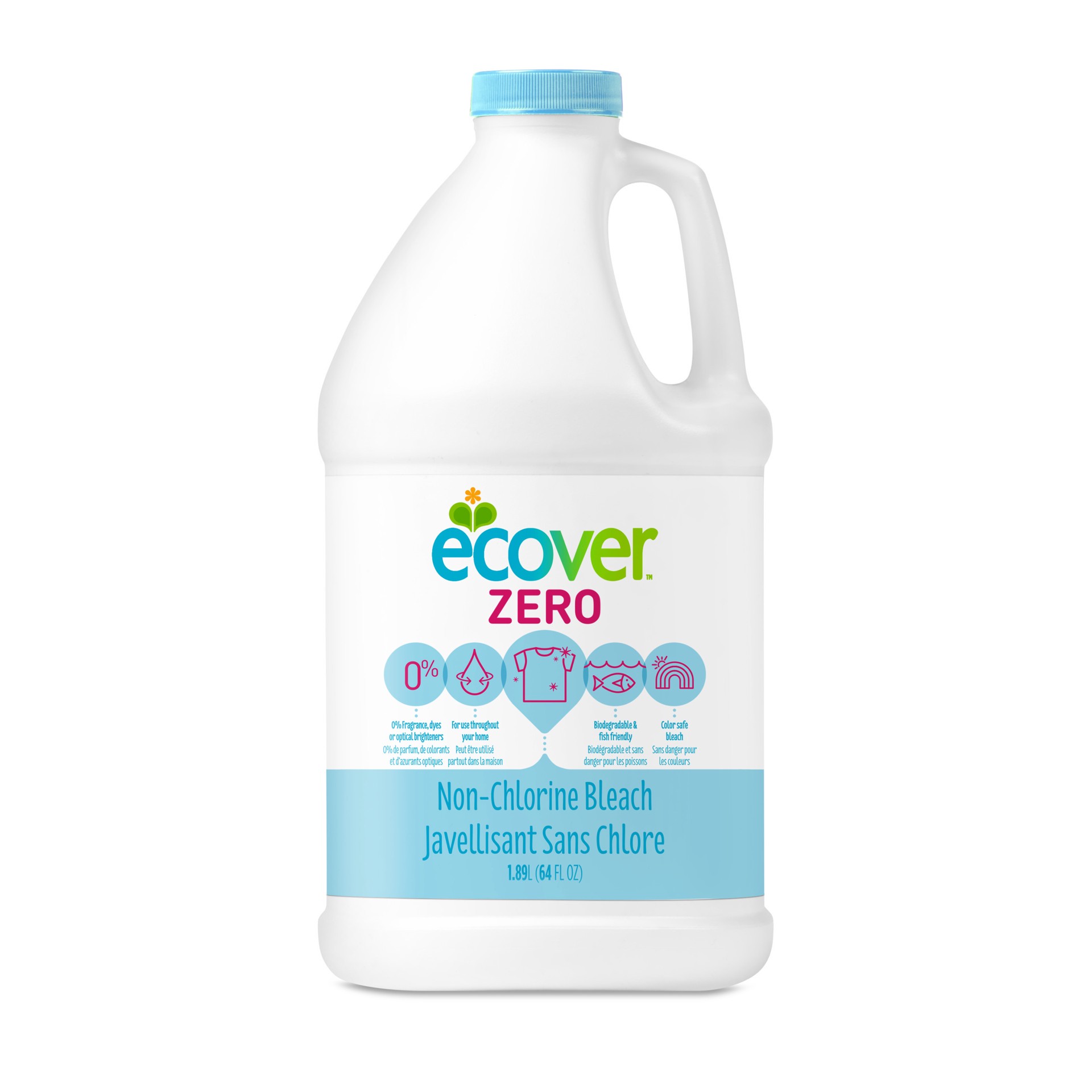 slide 1 of 9, Ecover Zero Non Chlorine Laundry Bleach, 64 Ounce, 64 fl oz