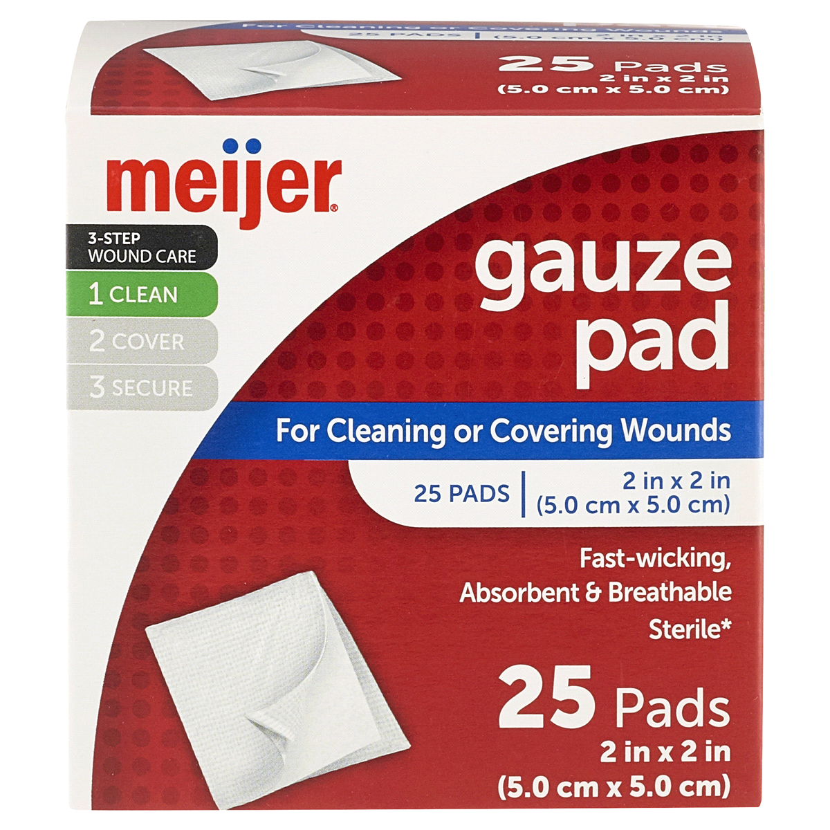 slide 1 of 9, Meijer Gauze Pads, 25 ct