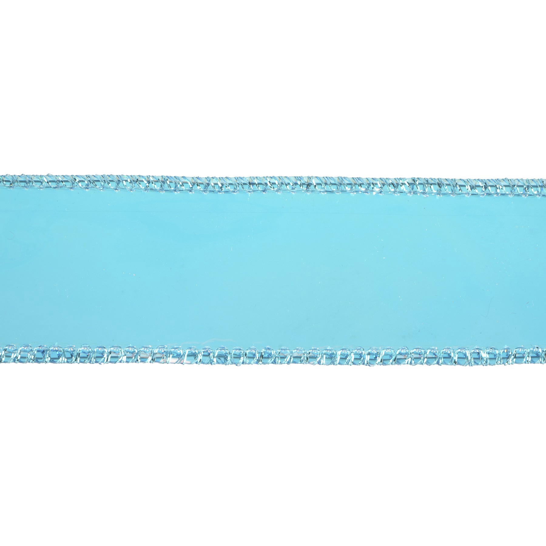 slide 3 of 3, 1.5" X 20ft. Clear Turquoise Wired Vinyl Ribbon By Celebrate It, 1.5 in x 20 ft