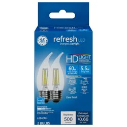 GE LED Daylight Clear Finish 5.5 Watts Light Bulbs 2 ea