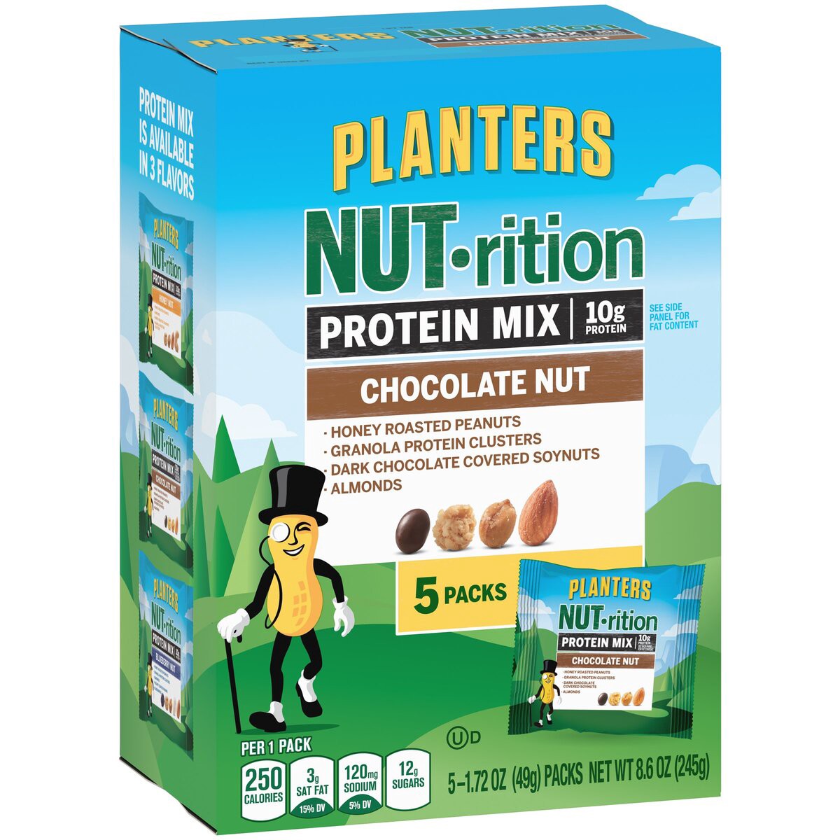 slide 2 of 8, Planters NUTrition Chocolate Nut Protein Mix, 5 ct; 8.6 oz