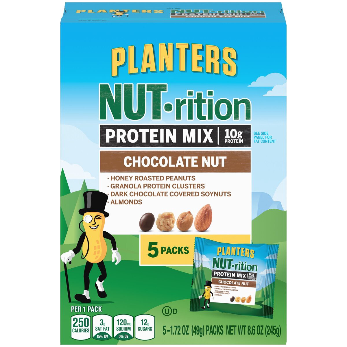 slide 1 of 8, Planters NUTrition Chocolate Nut Protein Mix, 5 ct; 8.6 oz