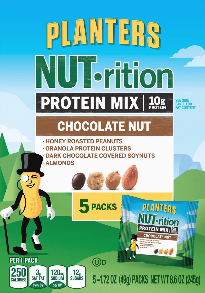 slide 7 of 8, Planters NUTrition Chocolate Nut Protein Mix, 5 ct; 8.6 oz