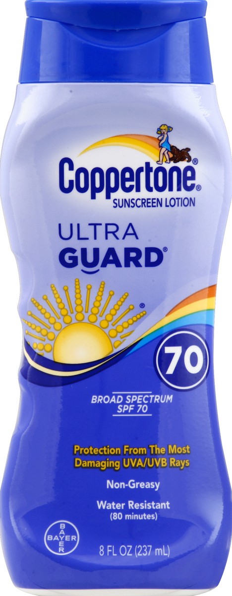 slide 5 of 6, Coppertone Ultra Guard Sunscreen Lotion Broad Spectrum Spf 70, 8 Oz, 8 oz