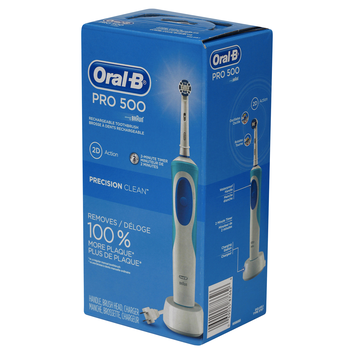 slide 25 of 39, Oral-B Pro 500 Precision Clean Electric Rechargeable Toothbrush, 1 ct