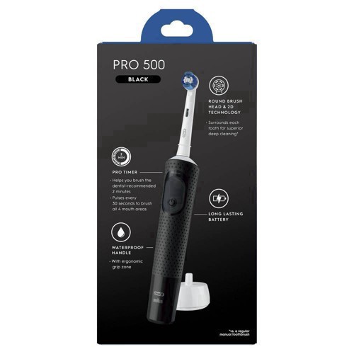 slide 23 of 39, Oral-B Pro 500 Precision Clean Electric Rechargeable Toothbrush, 1 ct